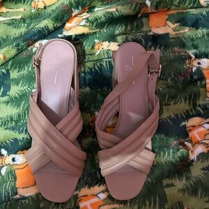 Paolo Nude Crisscross Sandals